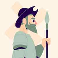 Free vector hand drawn don quixote illustration