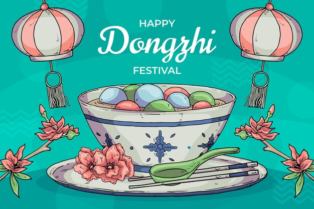 Fondo disegnato a mano del festival di dongzhi