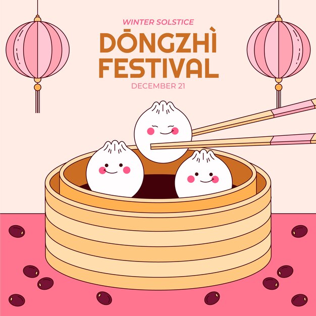 Hand drawn dongzhi festival illustration