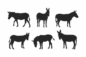 Free vector hand drawn donkey  silhouette