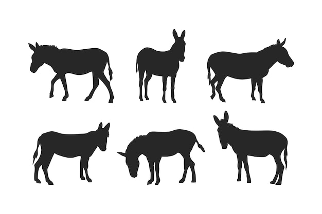 Hand drawn donkey  silhouette