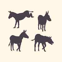 Free vector hand drawn donkey  silhouette