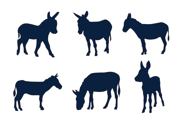 Hand drawn donkey  silhouette