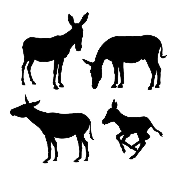 Free vector hand drawn donkey  silhouette