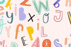 Free vector hand drawn doodle alphabet typography design space