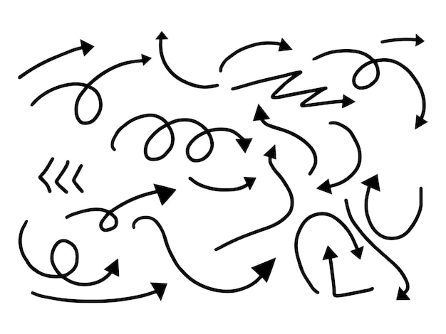 免费矢量手绘涂鸦艺术箭头集合现代集