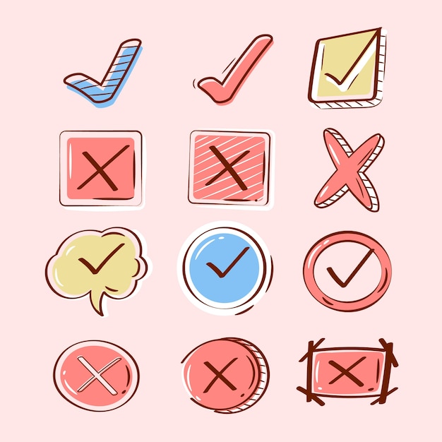 Free vector hand drawn doodle check mark icon