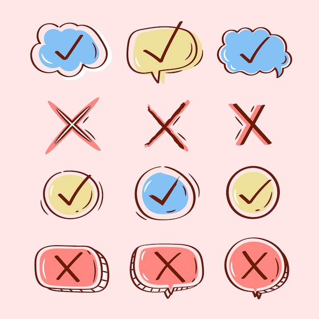 Free vector hand drawn doodle check mark icon