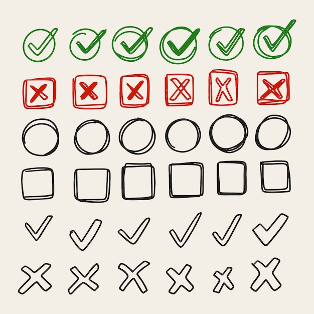 Free vector hand drawn doodle check mark icon