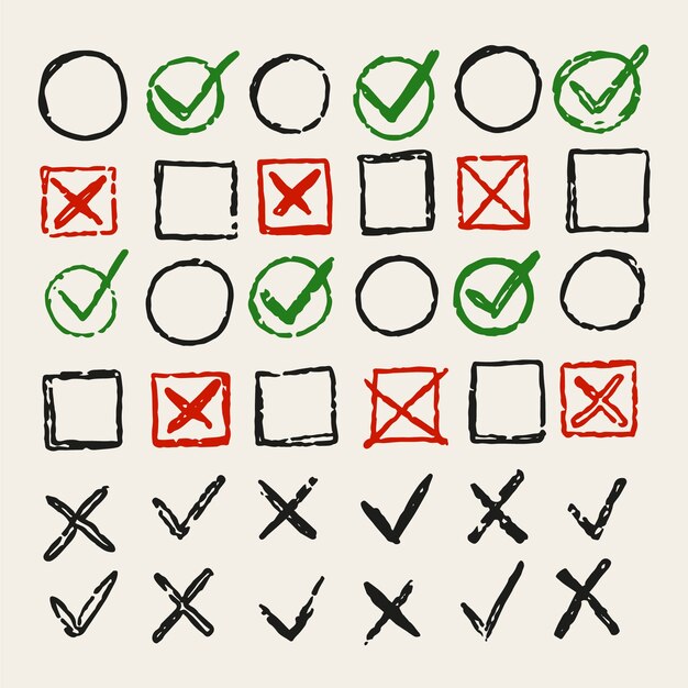 Hand drawn doodle check mark icon
