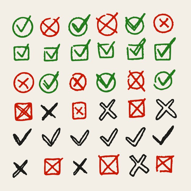 Hand drawn doodle check mark icon