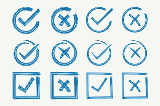 Free vector hand drawn doodle check mark icon