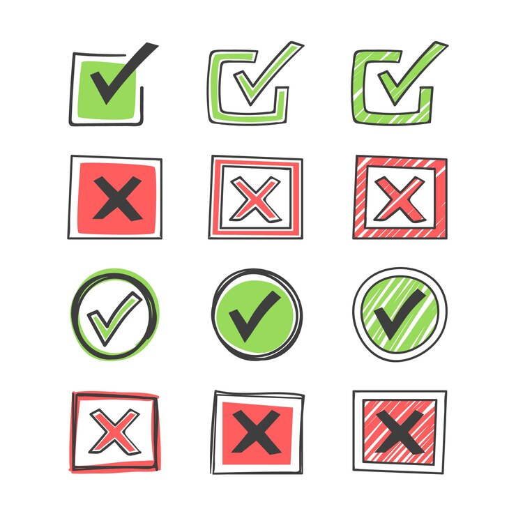Free Vector hand drawn doodle check mark icons