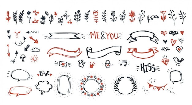 Hand drawn doodle elements