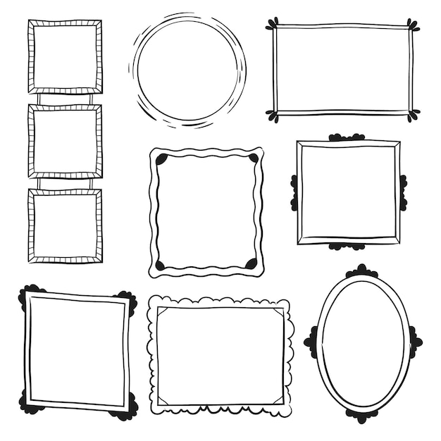 Free vector hand drawn doodle frame collection