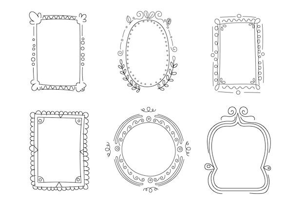 Free vector hand drawn doodle frame collection