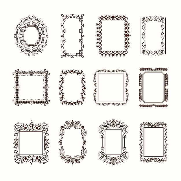 Free vector hand drawn doodle frame collection