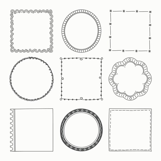 손으로 그린 낙서 프레임 컬렉션