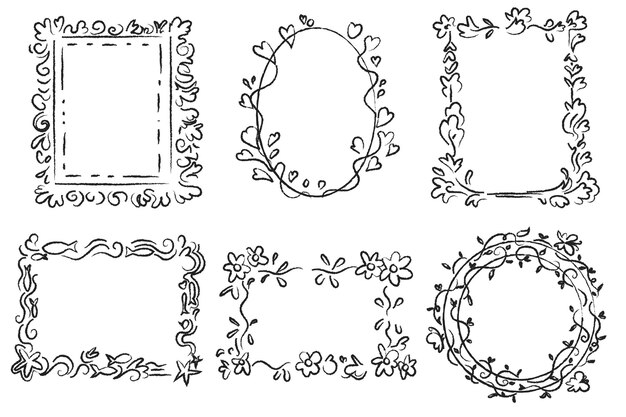 손으로 그린 낙서 프레임 컬렉션