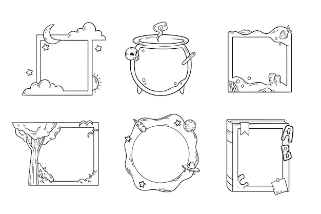 手描き落書きフレームコレクション