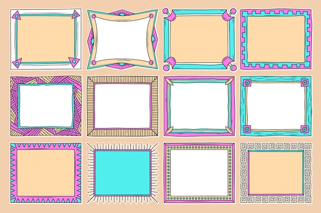 Free vector hand drawn doodle frame collection