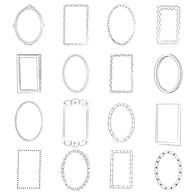 Free vector hand drawn doodle frame ornament collection