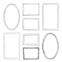 Free vector hand drawn doodle frame ornament set