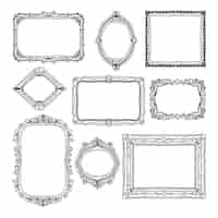 Free vector hand drawn doodle frame pack