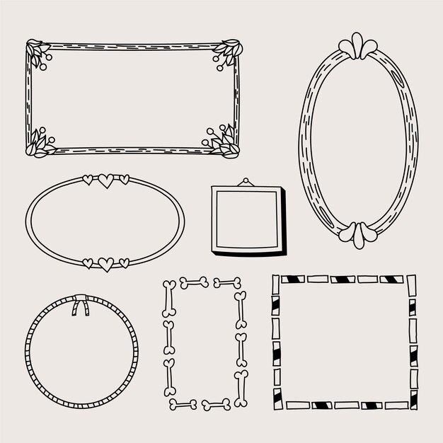 손으로 그린 낙서 프레임 컬렉션