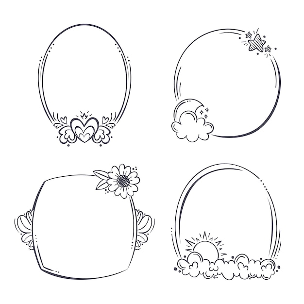 Free vector hand drawn doodle frames collection