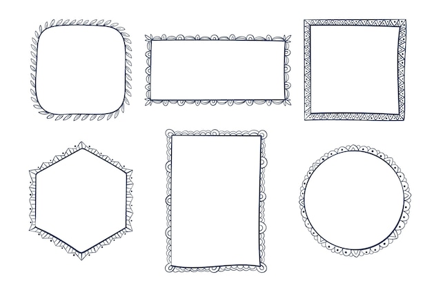 Free vector hand drawn doodle frames collection