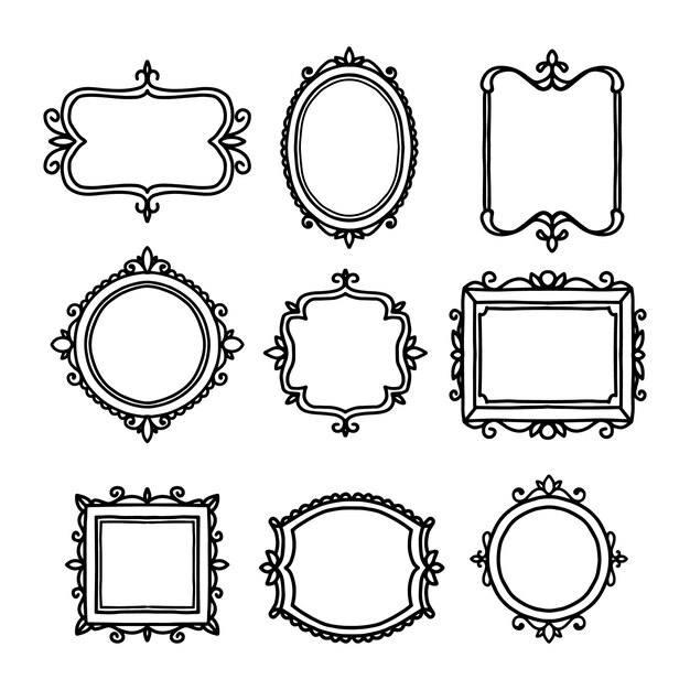 손으로 그린 낙서 프레임 컬렉션