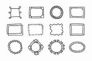 Free vector hand drawn doodle frames collection