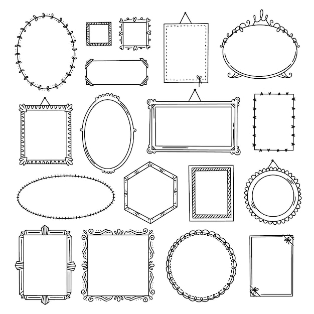손으로 그린 낙서 프레임 컬렉션