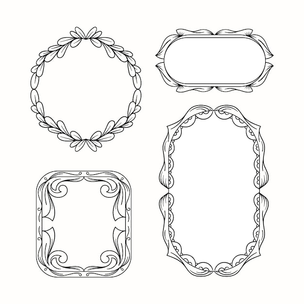 Free vector hand drawn doodle frames collection