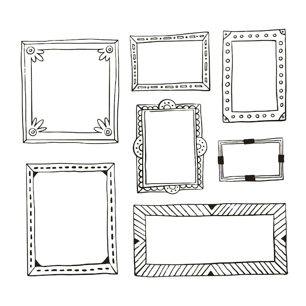 Free vector hand drawn doodle frames collection