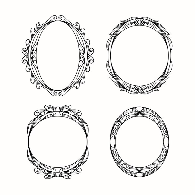 Hand drawn doodle frames collection