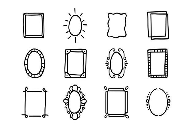 손으로 그린 낙서 프레임 컬렉션