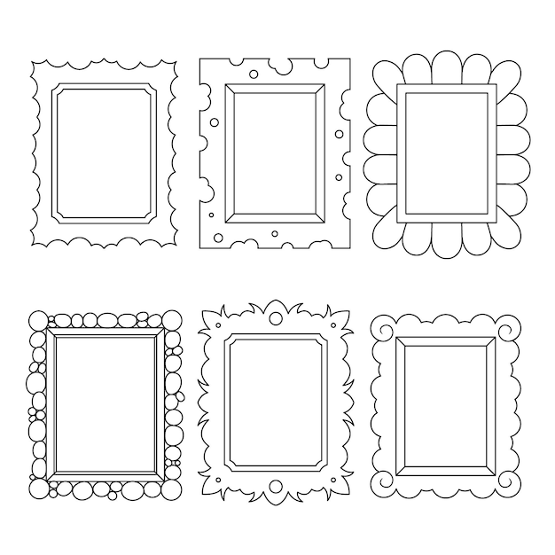 Hand drawn doodle frames collection