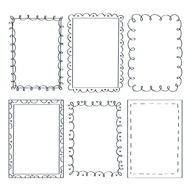 Free vector hand drawn doodle frames collection