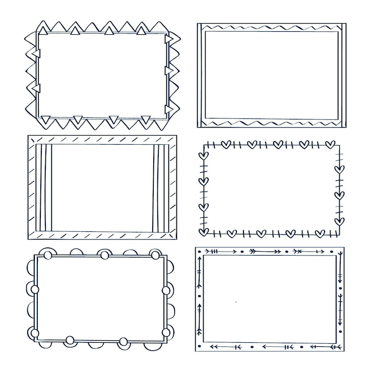 Free Vector hand drawn doodle frames collection