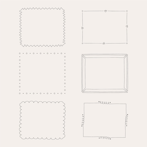 Hand drawn doodle frames collection