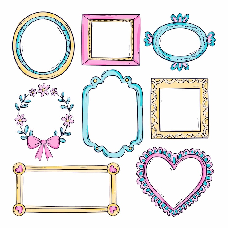 Free Vector hand drawn doodle frames collection