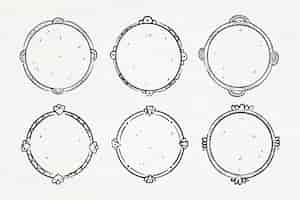 Бесплатное векторное изображение Коллекция рисованной каракули фреймов