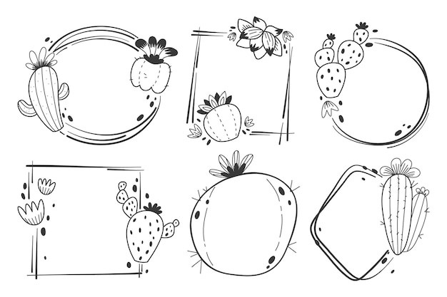 Hand drawn doodle frames collection