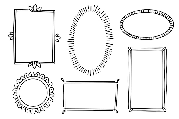 Hand drawn doodle frames