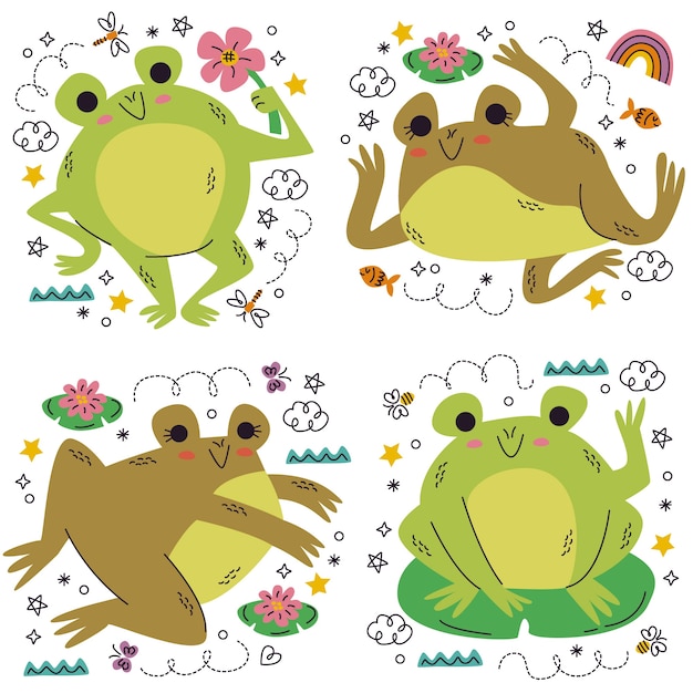 Frog Face Stickers For Kids