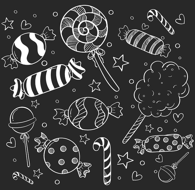 Free vector hand drawn doodle icons set