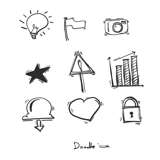 Free vector hand drawn doodle icons