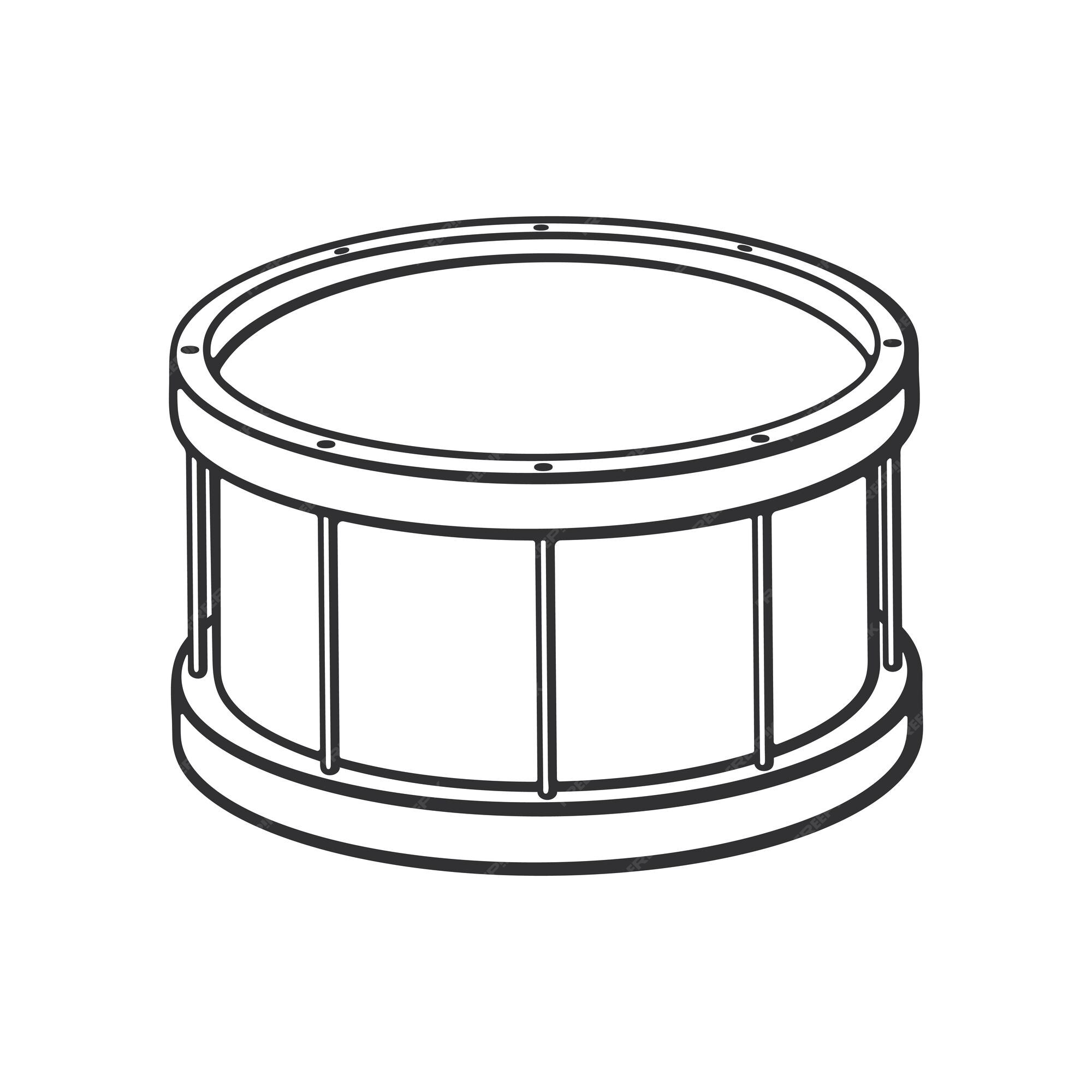 古典的なドラムの手描き落書き打楽器楽器ベクトルイラスト プレミアムベクター